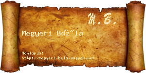 Megyeri Béla névjegykártya