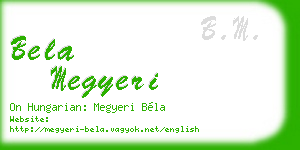 bela megyeri business card